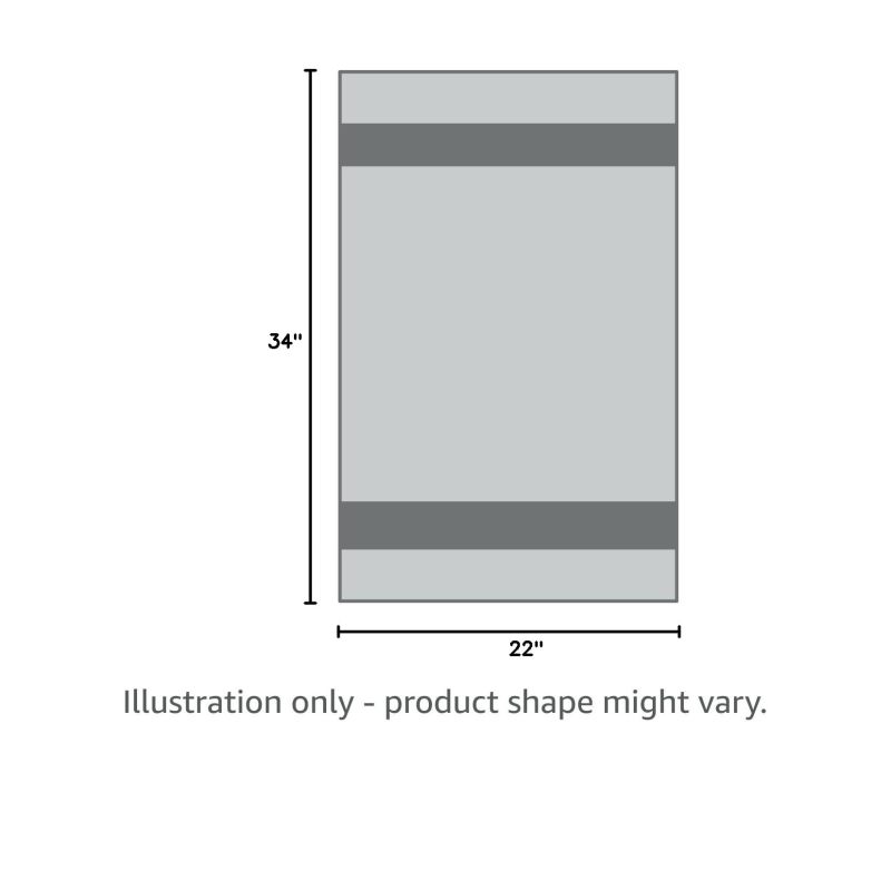 改Cotton Banded Bath Mats 2 Pack, [Not a Bathroom Rug], 22"x34" (Grey)