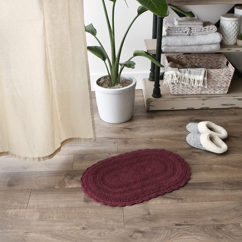 Crochet Collection Reversible Bath Mat, Round