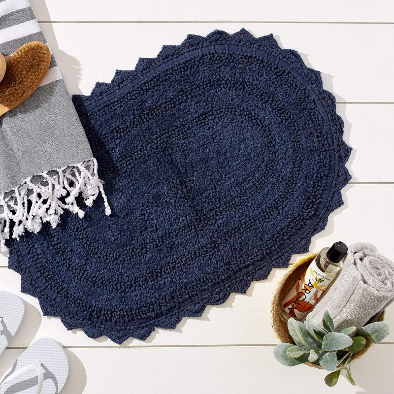Crochet Collection Reversible Bath Mat, Round