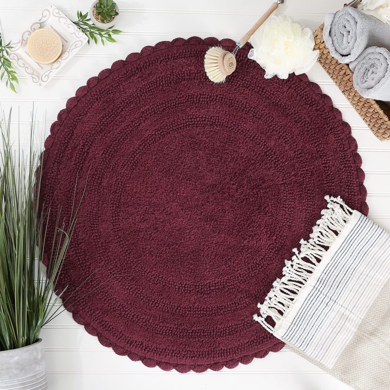 Crochet Collection Reversible Bath Mat, Round