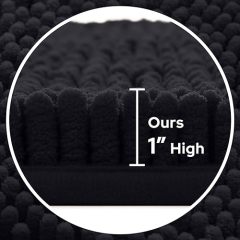 3 Pieces Bathroom Rugs, Ultra Soft Non Slip Absorbent Chenille Toilet Bath Mat Set