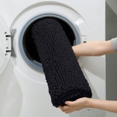 3 Pieces Bathroom Rugs, Ultra Soft Non Slip Absorbent Chenille Toilet Bath Mat Set