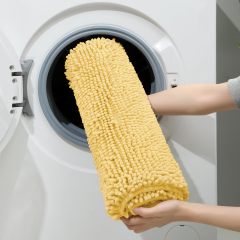 3 Pieces Bathroom Rugs, Ultra Soft Non Slip Absorbent Chenille Toilet Bath Mat Set