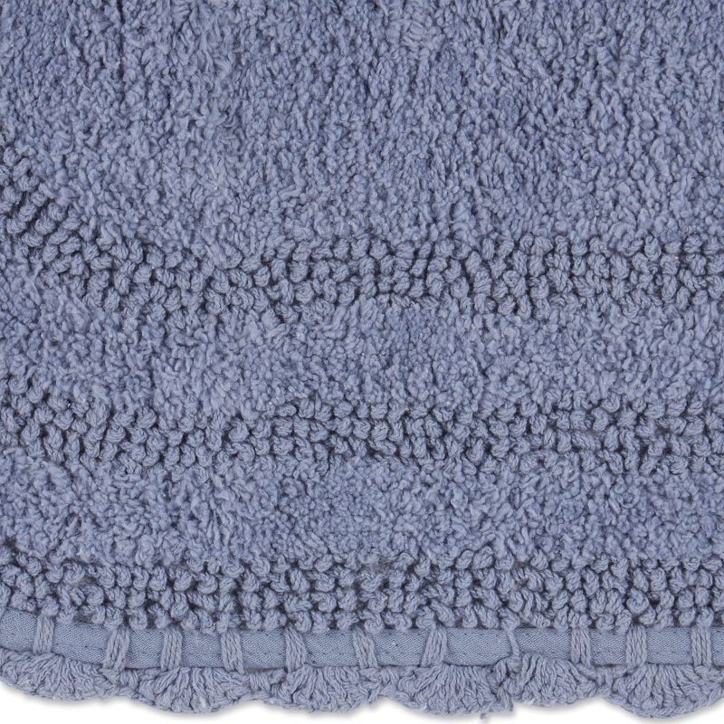 改DII Crochet Collection Reversible Bath Mat, Round, 27.5" Diameter, White