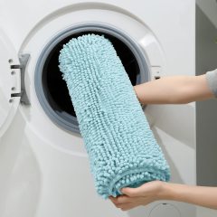 3 Pieces Bathroom Rugs, Ultra Soft Non Slip Absorbent Chenille Toilet Bath Mat Set