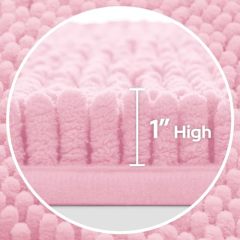 3 Pieces Bathroom Rugs, Ultra Soft Non Slip Absorbent Chenille Toilet Bath Mat Set
