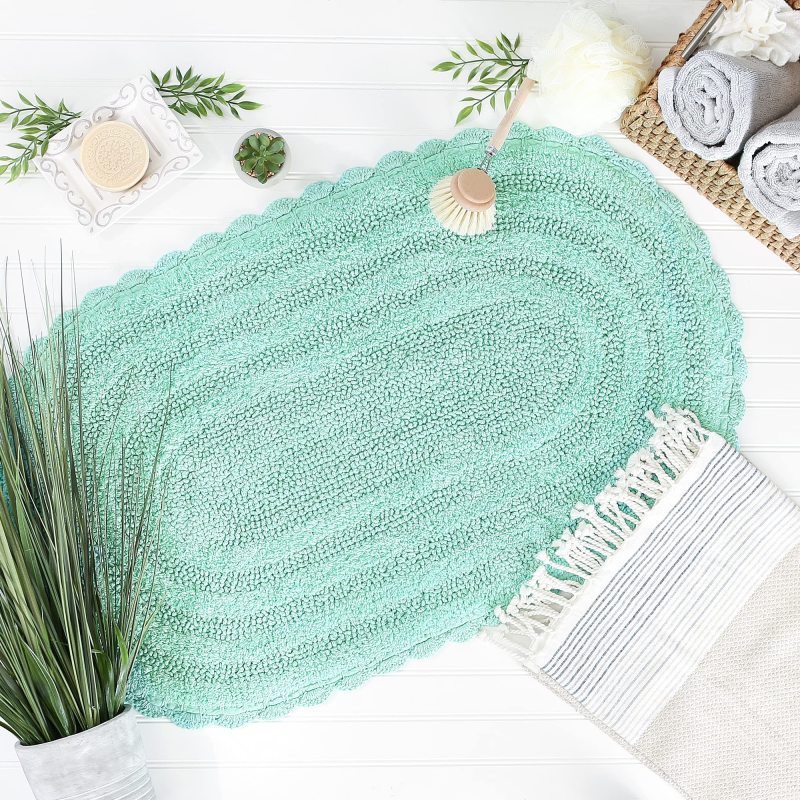 Crochet Collection Reversible Bath Mat, Round