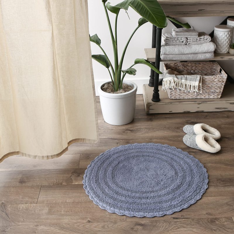 Crochet Collection Reversible Bath Mat, Round
