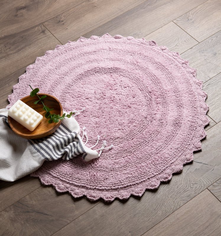 Crochet Collection Reversible Bath Mat, Round