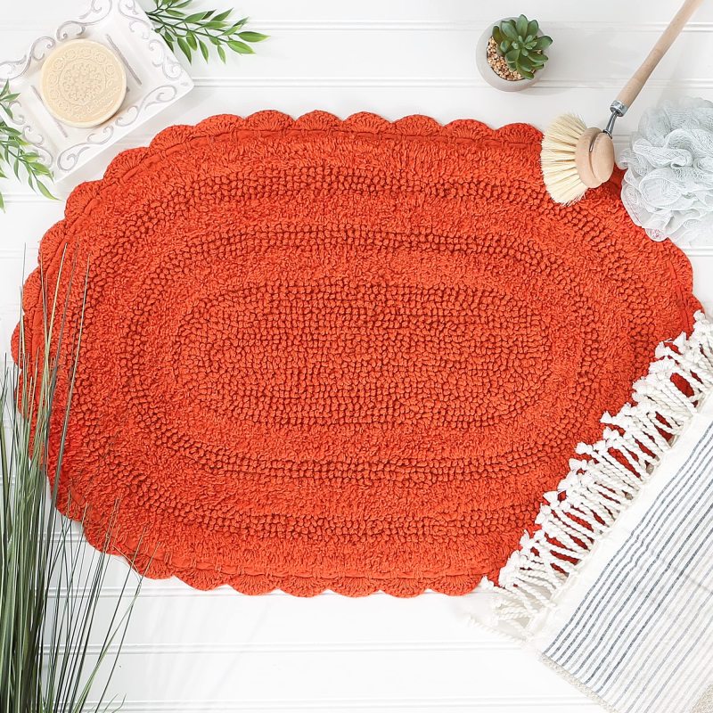 Crochet Collection Reversible Bath Mat, Round