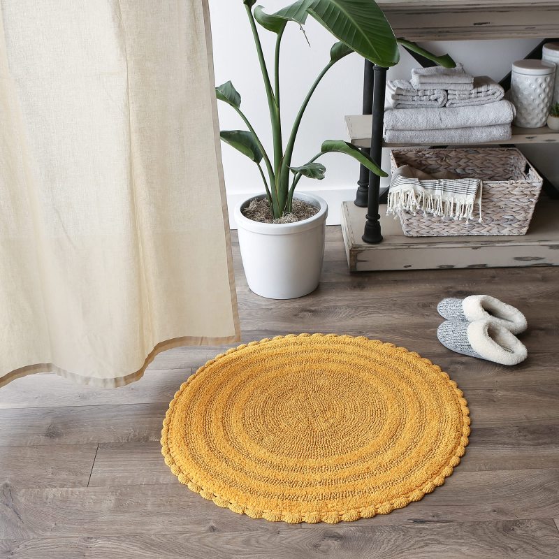 Crochet Collection Reversible Bath Mat, Round