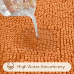 3 Pieces Bathroom Rugs, Ultra Soft Non Slip Absorbent Chenille Toilet Bath Mat Set