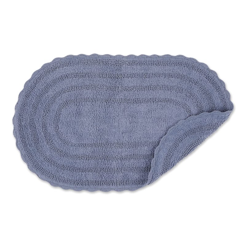 改DII Crochet Collection Reversible Bath Mat, Round, 27.5" Diameter, White
