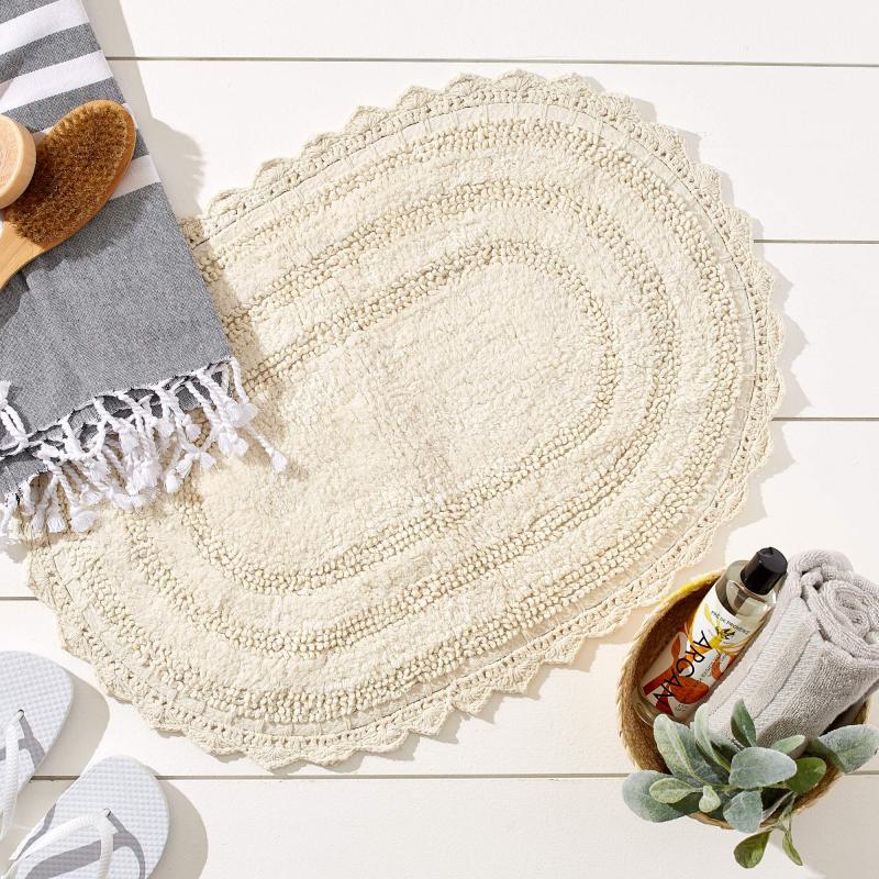 Crochet Collection Reversible Bath Mat, Round