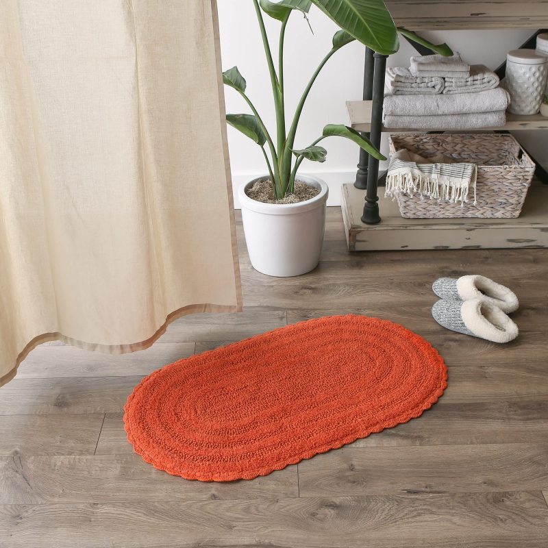 Crochet Collection Reversible Bath Mat, Round