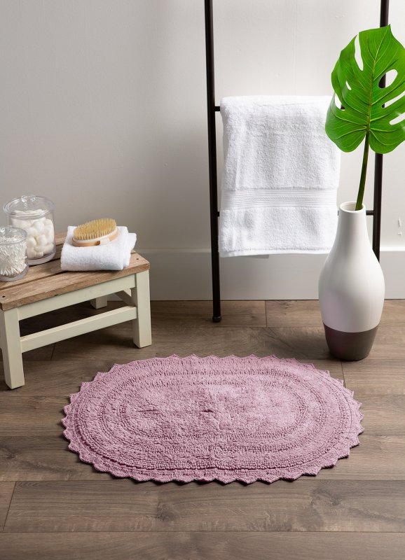 Crochet Collection Reversible Bath Mat, Round