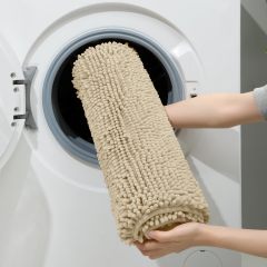 3 Pieces Bathroom Rugs, Ultra Soft Non Slip Absorbent Chenille Toilet Bath Mat Set