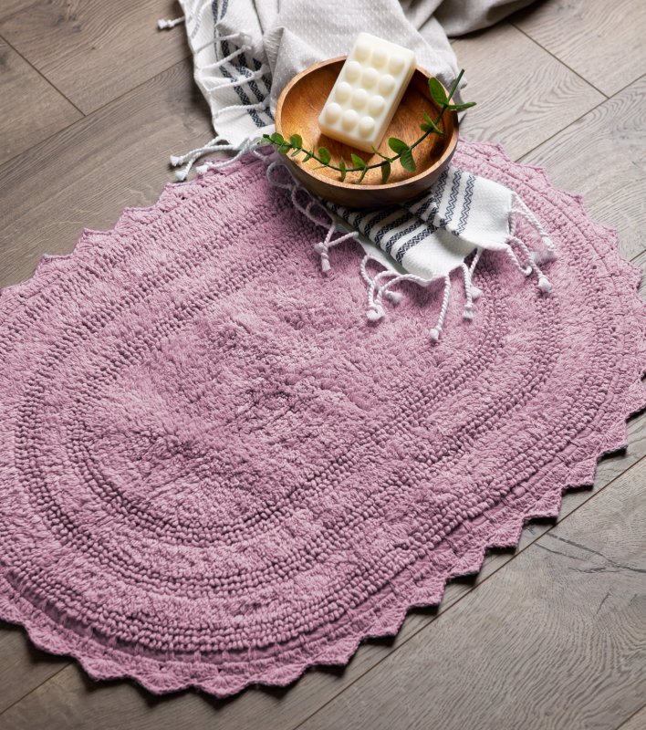 Crochet Collection Reversible Bath Mat, Round