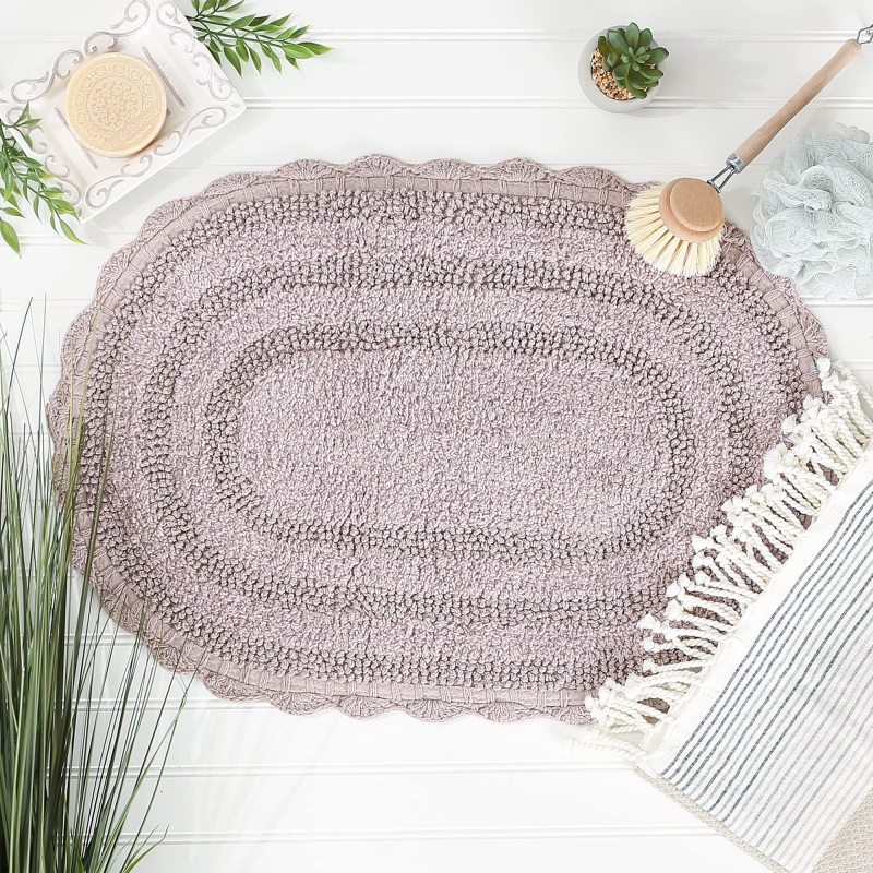 Crochet Collection Reversible Bath Mat, Round