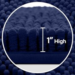 3 Pieces Bathroom Rugs, Ultra Soft Non Slip Absorbent Chenille Toilet Bath Mat Set