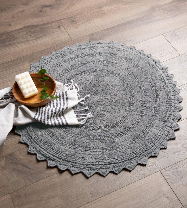 Crochet Collection Reversible Bath Mat, Round