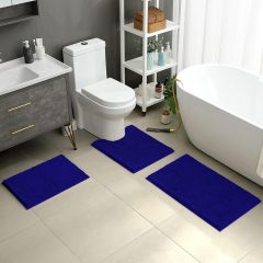 3 Pieces Bathroom Rugs, Ultra Soft Non Slip Absorbent Chenille Toilet Bath Mat Set