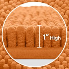 3 Pieces Bathroom Rugs, Ultra Soft Non Slip Absorbent Chenille Toilet Bath Mat Set