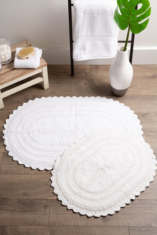 Crochet Collection Reversible Bath Mat, Round