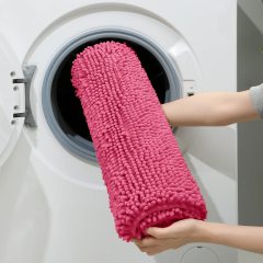 3 Pieces Bathroom Rugs, Ultra Soft Non Slip Absorbent Chenille Toilet Bath Mat Set