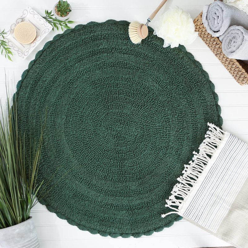 Crochet Collection Reversible Bath Mat, Round