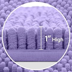 3 Pieces Bathroom Rugs, Ultra Soft Non Slip Absorbent Chenille Toilet Bath Mat Set