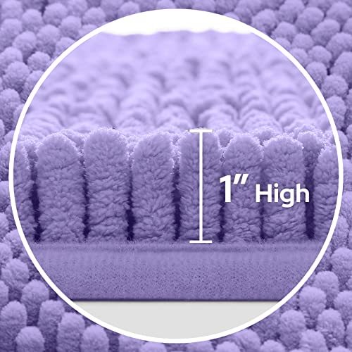 3 Pieces Bathroom Rugs, Ultra Soft Non Slip Absorbent Chenille Toilet Bath Mat Set