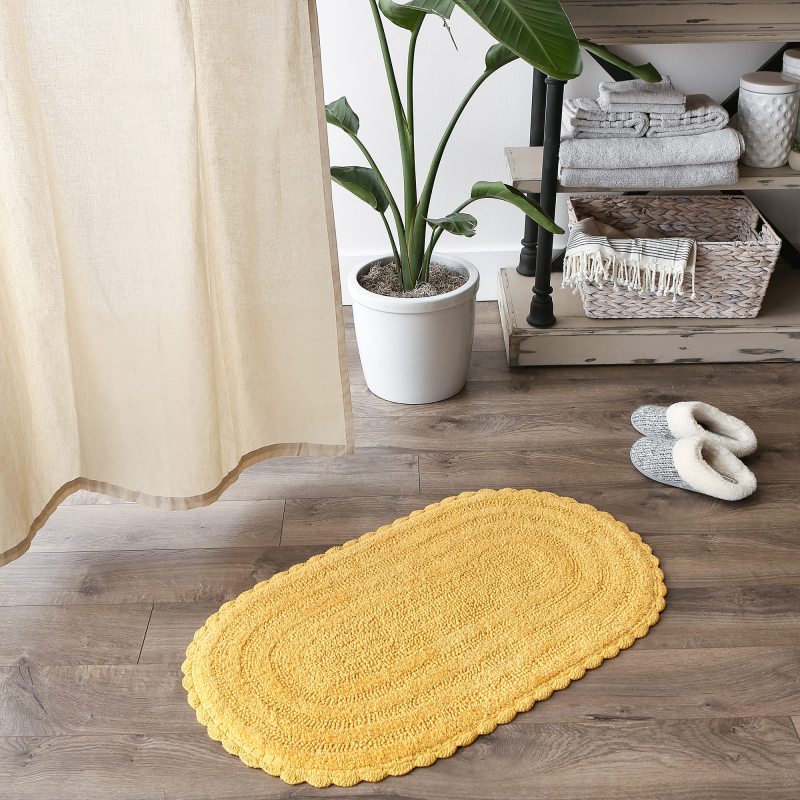 Crochet Collection Reversible Bath Mat, Round