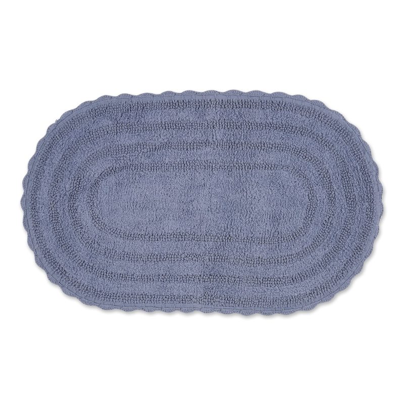 改DII Crochet Collection Reversible Bath Mat, Round, 27.5" Diameter, White