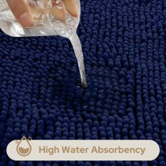 3 Pieces Bathroom Rugs, Ultra Soft Non Slip Absorbent Chenille Toilet Bath Mat Set