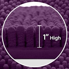 3 Pieces Bathroom Rugs, Ultra Soft Non Slip Absorbent Chenille Toilet Bath Mat Set