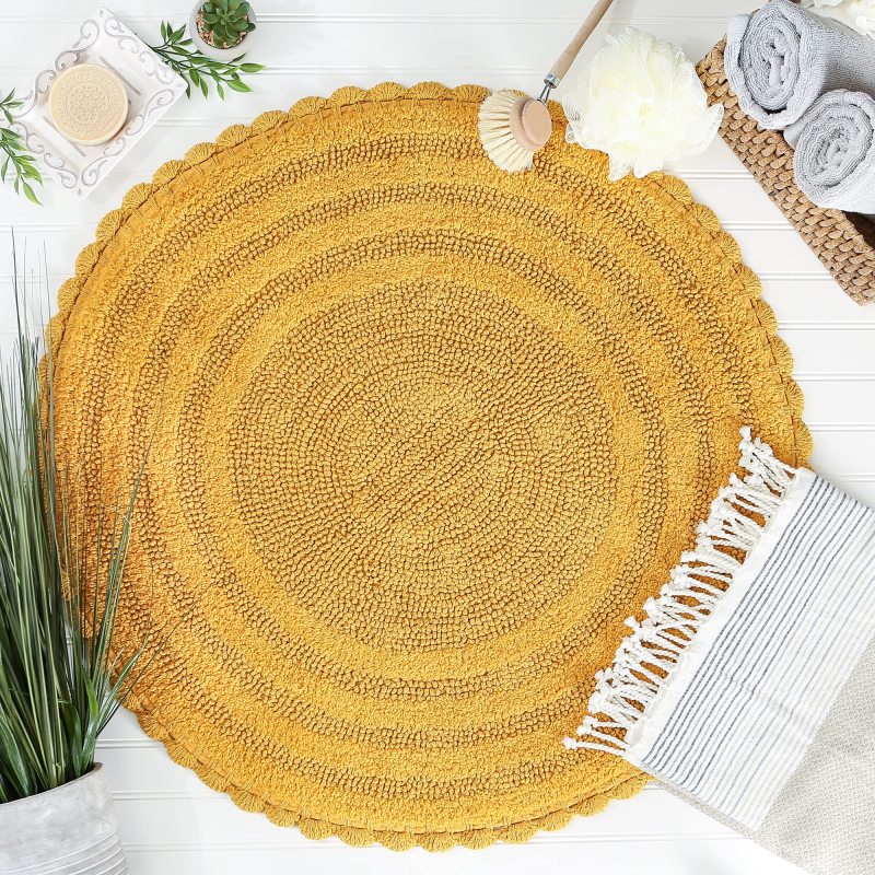 Crochet Collection Reversible Bath Mat, Round