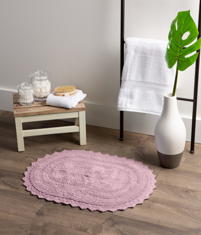 Crochet Collection Reversible Bath Mat, Round