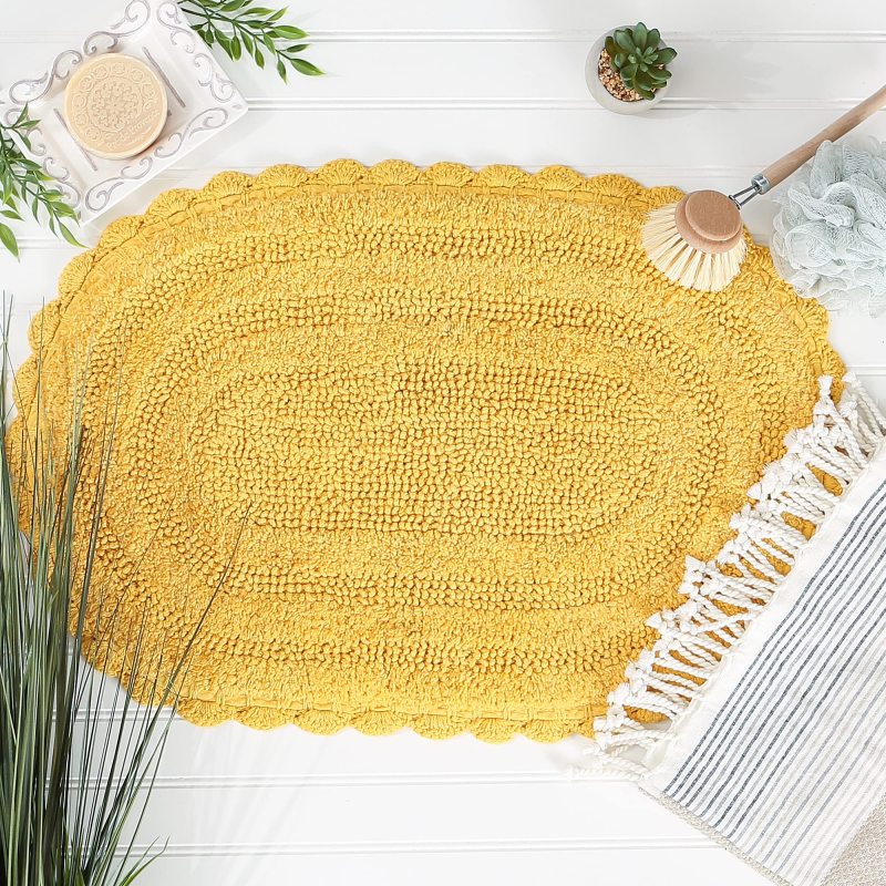 Crochet Collection Reversible Bath Mat, Round