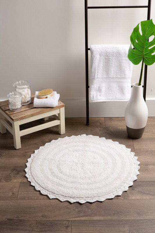 Crochet Collection Reversible Bath Mat, Round