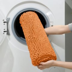 3 Pieces Bathroom Rugs, Ultra Soft Non Slip Absorbent Chenille Toilet Bath Mat Set
