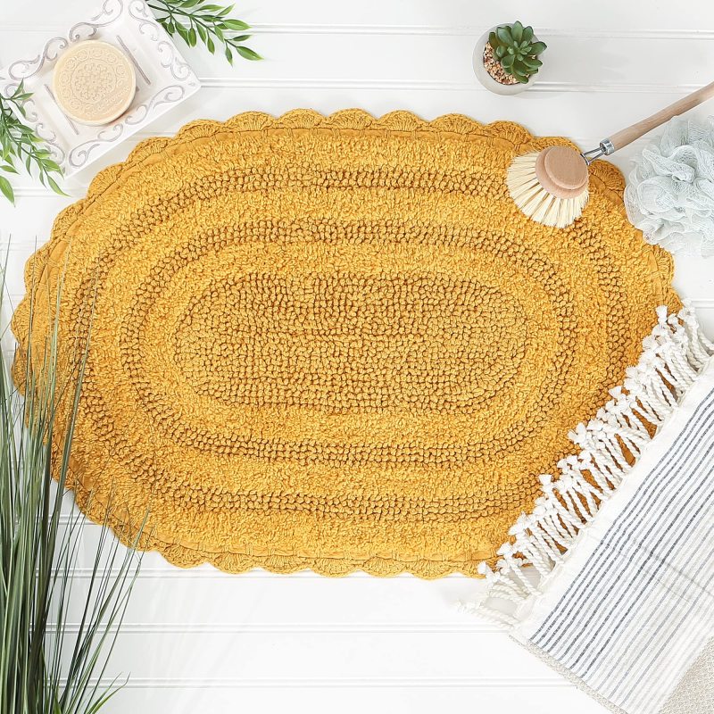 Crochet Collection Reversible Bath Mat, Round