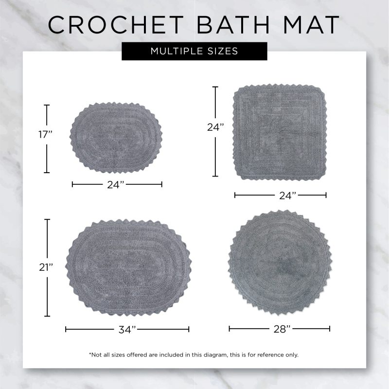 Crochet Collection Reversible Bath Mat, Round