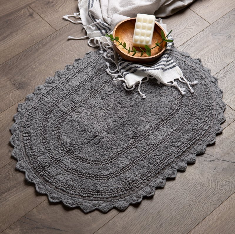 Crochet Collection Reversible Bath Mat, Round