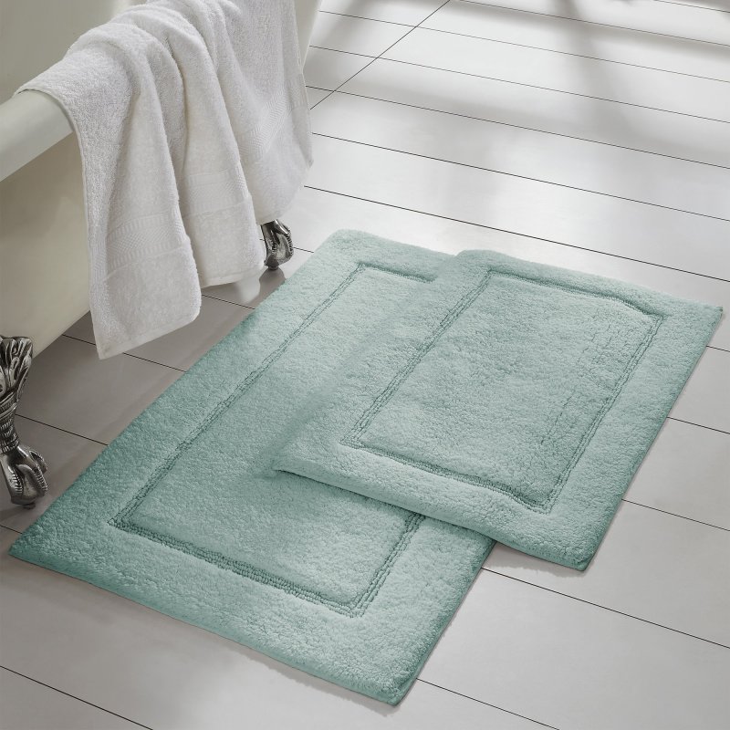 改Amrapur Overseas 2-Pack Solid Loop with Non-Slip Backing Bath Mat Set (17-inch by 24-inch &amp; 21-inch by 34-inch), White