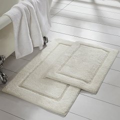2-Pack Solid Loop with Non-Slip Backing Bath Mat Set
