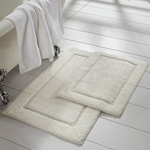 2-Pack Solid Loop with Non-Slip Backing Bath Mat Set