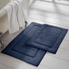 改Amrapur Overseas 2-Pack Solid Loop with Non-Slip Backing Bath Mat Set (17-inch by 24-inch &amp; 21-inch by 34-inch), White