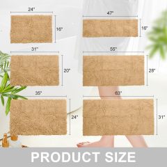 改vctops Orange Fall Plush Chenille Bath Rugs Extra Soft and Absorbent Microfiber Shag Rug, Non-Slip Runner Carpet for Tub Bathroom Shower Mat Orange 16" X 24"