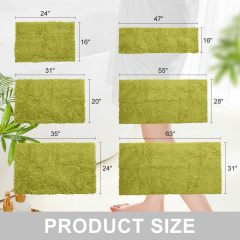 Orange Fall Plush Chenille Bath Rugs Extra Soft and Absorbent Microfiber Shag Rug, Non-Slip Runner Carpet for Tub Bathroom Shower Mat